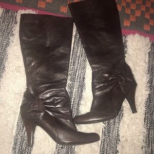 Brown Leather Knee Boots